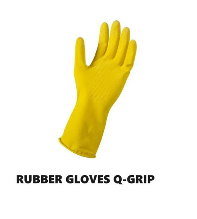 Rubber Hand Gloves, DELUXE GRIP, SMALL